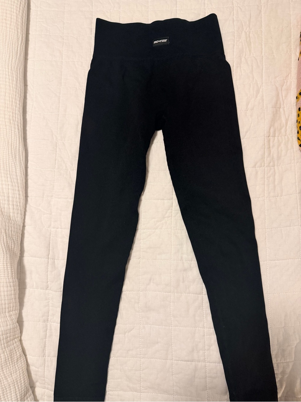 Bo + Tee Black Ribbed Leggings